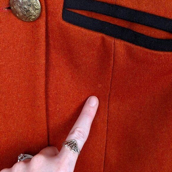 V. Pat Argenti Boutique Orange Button Blazer - Picture 9 of 11